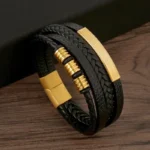Bracelet Homme en Cuir Tressé – Multirang - modèle 10