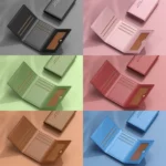 Porte-cartes en cuir pour hommes, grande capacité, couleur unie, porte-cartes multifonction