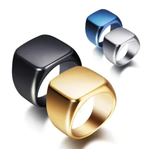 Bague Homme en Acier Inoxydable Plaqué Or 18K – Plusieurs Coloris, Style Classique & Tendance, Tailles 4 à 15