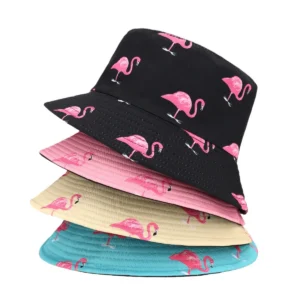 Bob Réversible Unisexe – Imprimé Flamant Rose & Style Été