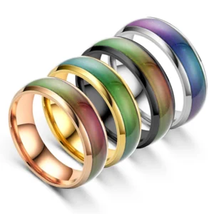 Bague d’Humeur – 5 Couleurs Changeantes selon les Émotions, Acier Inoxydable