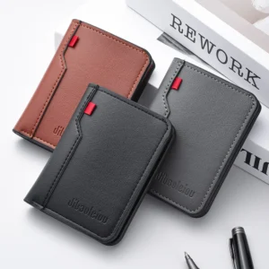 Portefeuille en cuir simple ultra-fin de haute qualité