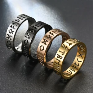 Bague Anti-Stress – Acier Inoxydable, Design Ajouré & Motifs Runiques, Bague Fidget Tendance