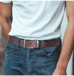 Ceinture en cuir véritable de grande taille pour hommes - avec une boucle ardillon pour une allure décontractée