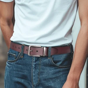 Ceinture en cuir véritable de grande taille pour hommes - avec une boucle ardillon pour une allure décontractée