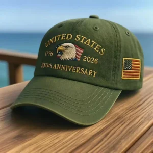 Casquette Baseball USA – Aigle & Drapeau Américain Brodés, Respirante